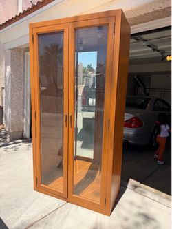 Glass Display Case / Curio Cabinet Frame – Lighted & Mirrored