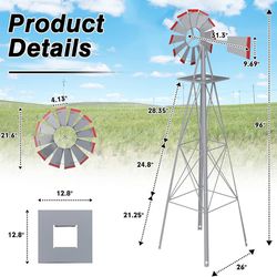 Betterland BFT Metal Windmill Ornamental Spinner Backyard Garden Decoration Weather Vane for Yard Weather Resistant