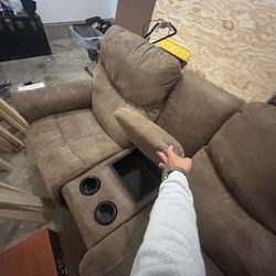 Loveseat Recliner With Armrest Compartment