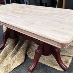 Vintage double pedestal large dining table solid wood natural/reddish L79”*W39”*H30”(address in description) 👇delivery 🚚 available within 15 miles w