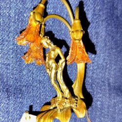 "Ricarda On A Leaf" Authentic Jim Pounder Handcrafted Wired Desk Lamp 