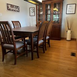 Ethan Allen Dining Table and Hutch