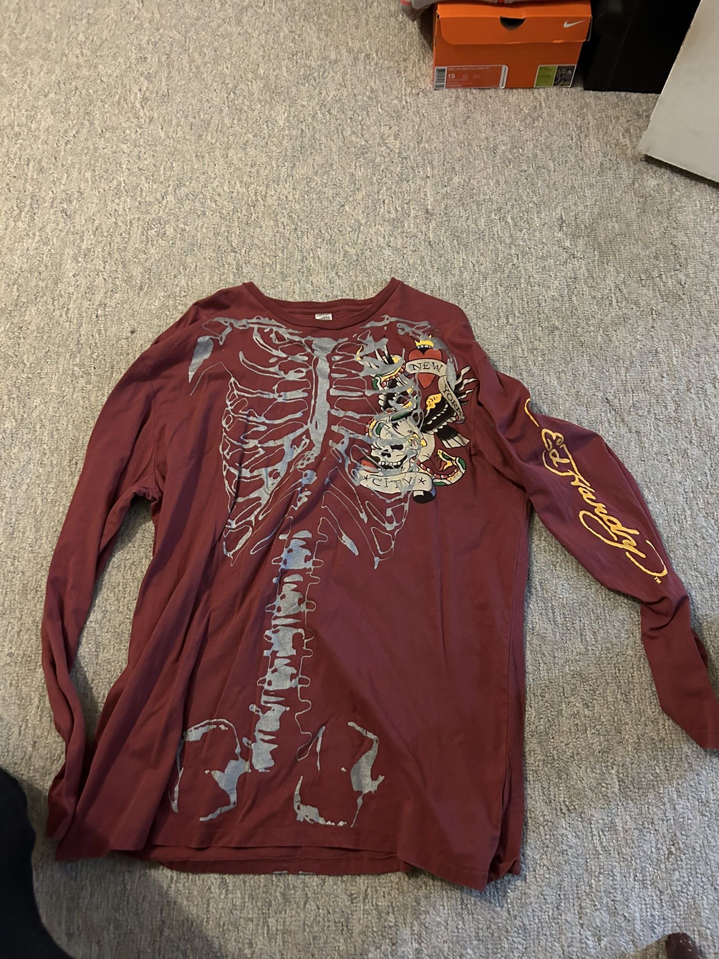 Ed Hardy Long Sleeve Skeleton Shirt