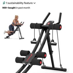 MERACH Dual Track Ab Machine, Adjustable Ab Trainer Machine, Ab Workout Equipment for Home Gym, Ergonomic Arc Track for Better Abs, Foldable Workout M