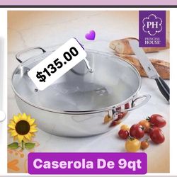 Caserola  Grande De 9qt Acero Inoxidable  Cosina Abundante Comidas $135.00 Especial  Princess House Ventas Finales