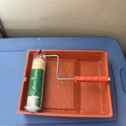 Paint Roller Set (Tray + Handle + New Roller Cover)
