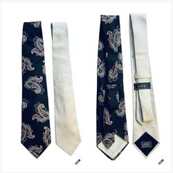Milano Lot of Two Luxury silk handmitaly ties,vintage Milano Paisley & Lario textured