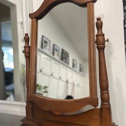 Vintage Maplewood Vanity Mirror