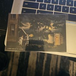 1941 First Night In The Country Linen Postcard 