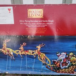 Flying Reindeer Santa Sleigh.