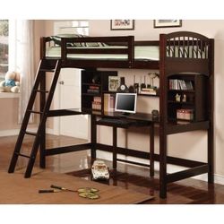 Coaster 460063B3 Large Sturdy Nice Quality Bunk Bed (Youth Twin) with Desk area underneath
