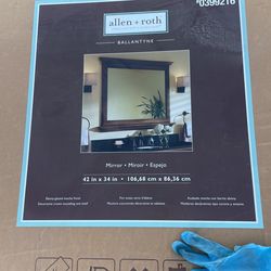 Wood Bathroom Mirror 