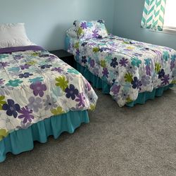 Ex-long. Twin Mattress,frame & Bedding 