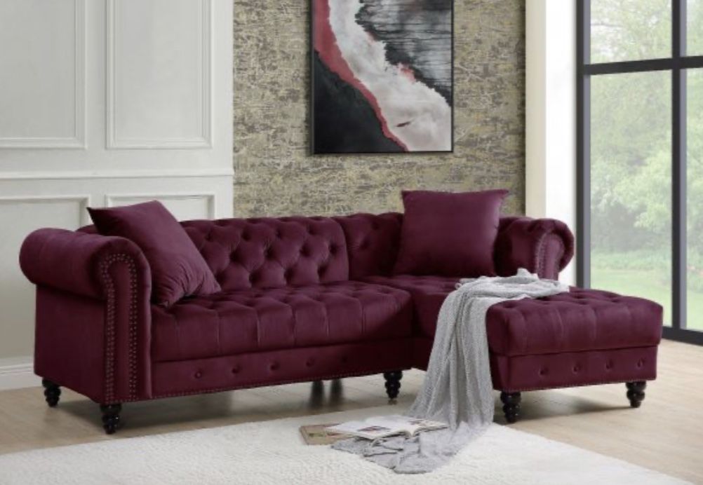 Red Velvet Sectional