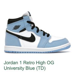 Jordan 1 Retro High OG University blue (TD) Size 9