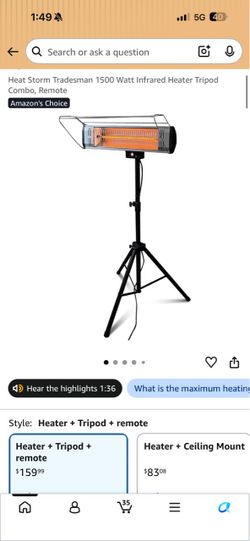 Heat Storm Tradesman 1500W Infrared Heater with Tripod