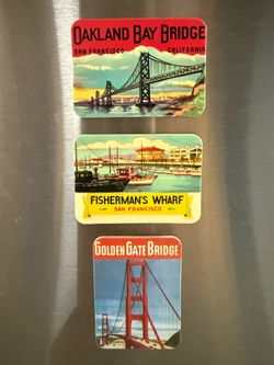 California San Francisco Vintage Magnets - $5 each