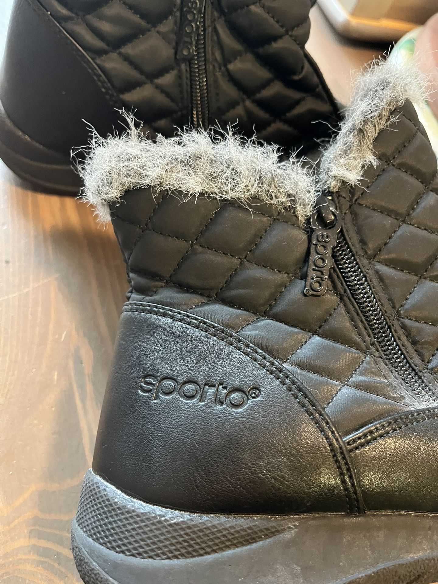 short black boots with zipper, size 9