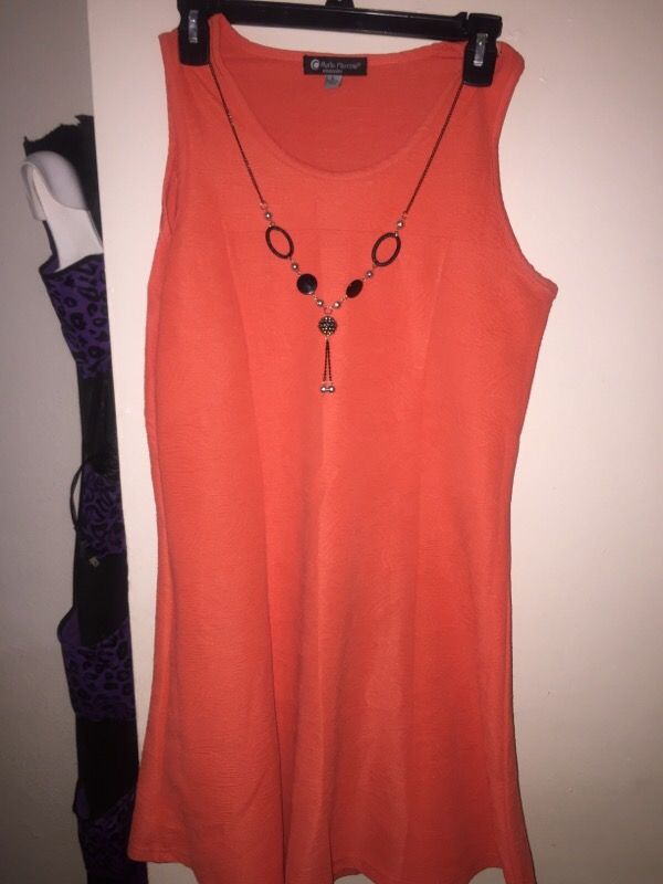 Maite perroni collection peach dress w/ Necklace attached