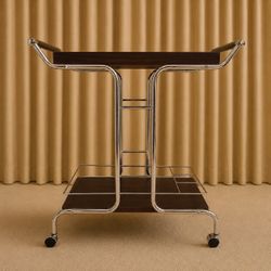 Vintage European Style Chrome Bar Cart