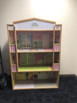 Three Story Dollhouse for 18” Dolls (Barbie, etc.)