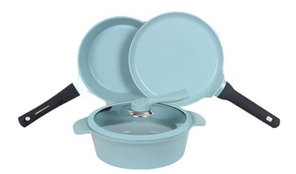 Jade Eurocook 4-Piece Powder-coated Non- Stick Ceramic Cookware Set