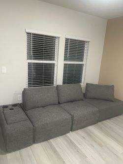 4 piece modular chairs and storage Bluetooth speaker.