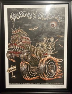 Queens of the Stone Age Halloween 2014 Concert Poster Framed