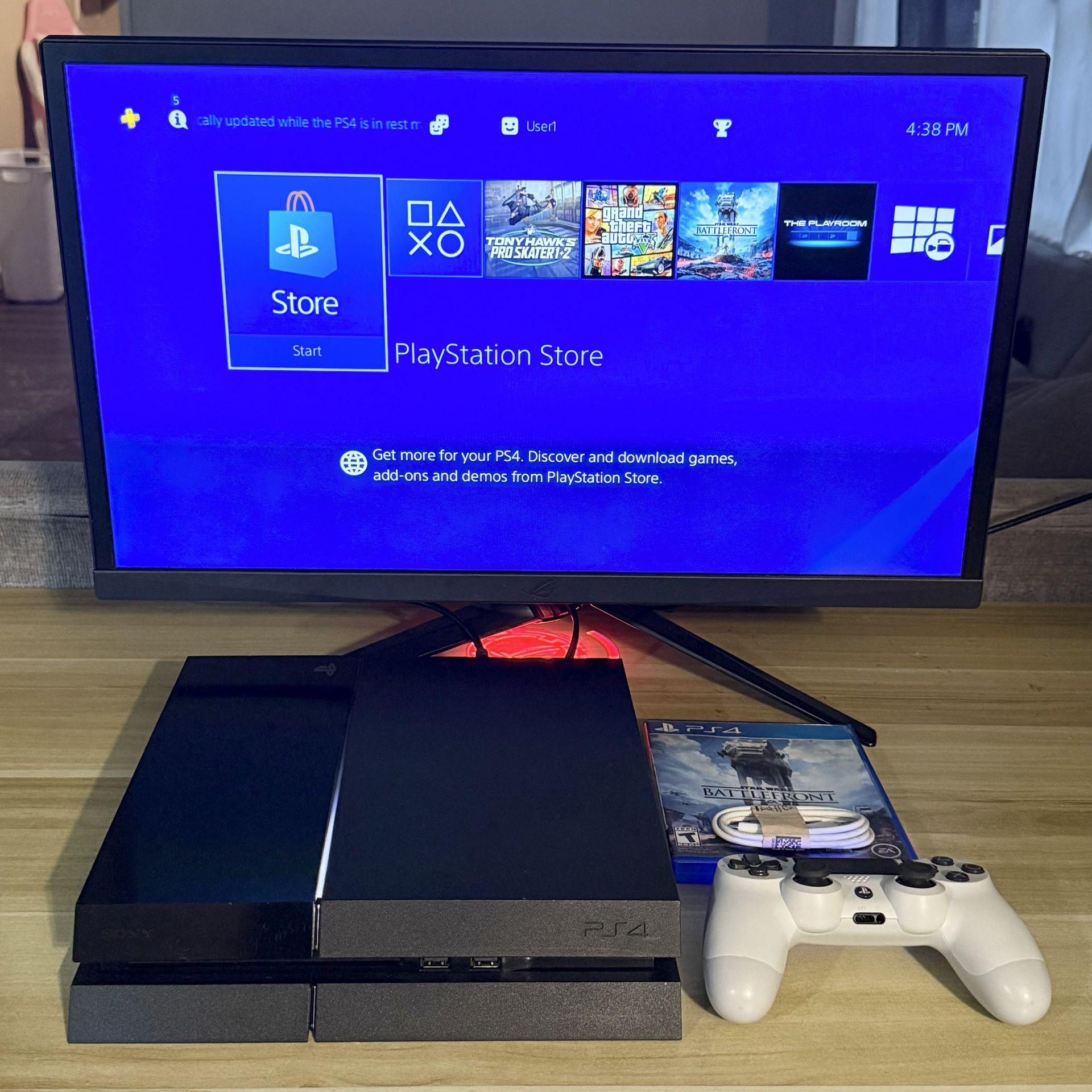 Sony PS4 500GB Console with Controller and Cables