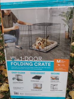 Dog crate you and me one door folding crate size medium