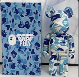 BAPE Play Bearbrick Blue Camo Figure
