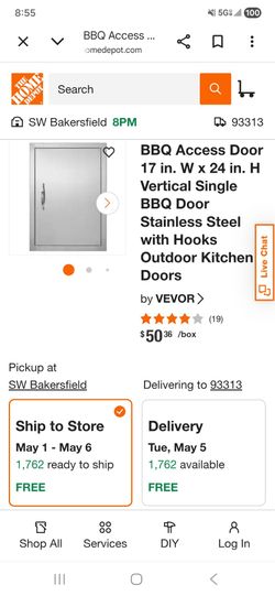 Vertical single bbq door