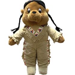 VTG Native American Teddy Bear Goffa 18 inch Plush Stuffed Animal Thanksgiving