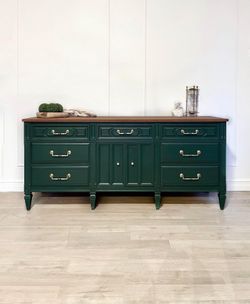 SOLD Stunning Modern Green Credenza / Sideboard / Buffet / Nursery / Console 