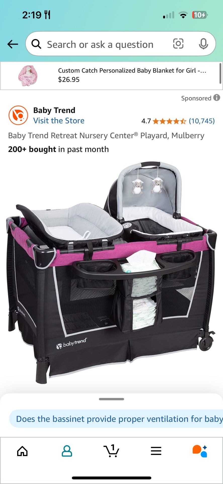 Crib/bassinet/changing table