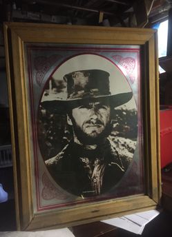 Vintage Clint Eastwood framed picture. Remember when these were available at Riverside Park!