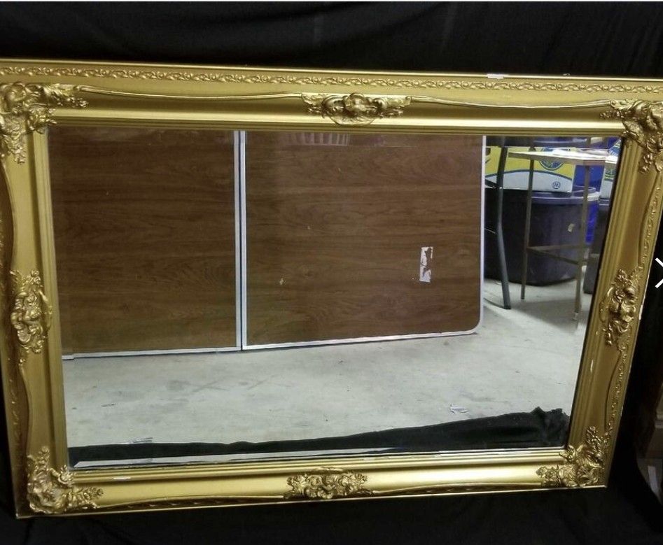 Very vintage Large Gilded wall mirror, approx. 3'7" x 2' 7"

