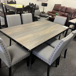 Dining Room Table With 6 Chairs In Grey