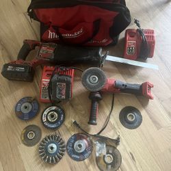 Milwaukee Tools Sawzall Angle Grinder, Battery Chargers