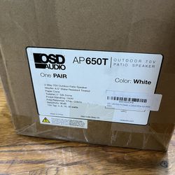 OSD 6.5" Outdoor Patio Speaker Pair 150W, IP54 Weather Resistant, Full Motion Bracket White AP650