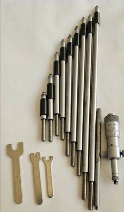 Mitutoyo Inside Micrometer Complete Set 3-12", .001"