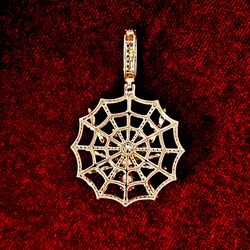 Spider Web Diamond Pendant in 10K Gold and 1 7/8 CTW