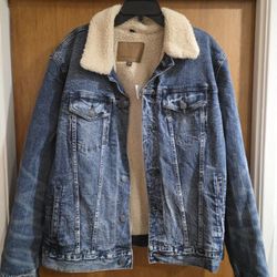 Men's American Eagle Flex Denim Stretch Jacket Sherpa XL
