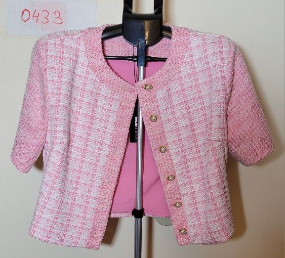 NEW Fashion Nova Darling Sweetheart Tweed Top - Size M (0433)