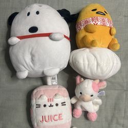 Squishmallow Snoopy,Palm Pals, Gudetama, Sanrio, Pusheen