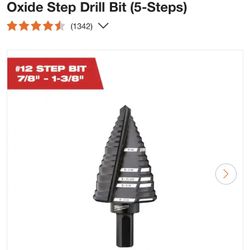 Brand New Milwaukee 7/8 in. - 1-3/8 in. #12 Black Oxide Step Drill Bit (5-Steps) $45 Each