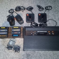 Atari 2600 Vader Console + 8 Games Tested and Working See Pics 