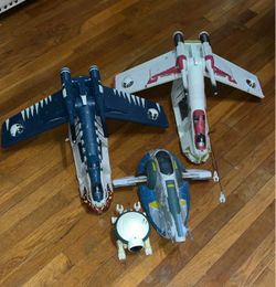 Vintage Star Wars Hasbro Collection – 2 Republic Gunships + Slave I + R2-D2