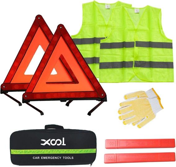 Emergency Roadside Safety Kit β Triangles, Vest, Bag & Gloves