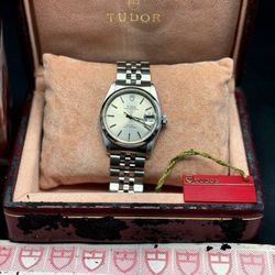 Tudor Prince Date 74000, Mens Stainless Steel jubilee bracelet, Automatic Watch Box & Papers 1992 Full Set!!